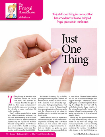 The Old Schoolhouse Magazine - January 2014