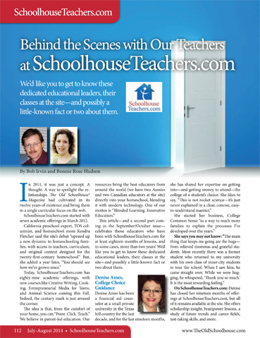 The Old Schoolhouse Magazine - July/August 2014